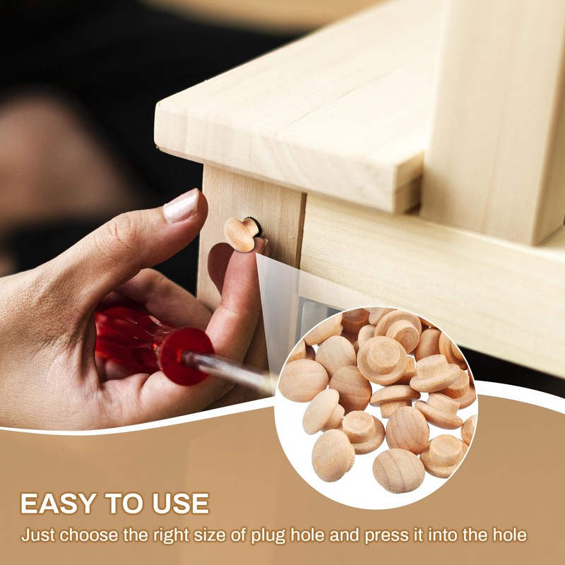 Hardwood Mushroom Caps - 200 PCstmt Wood Button Plugs (1/2