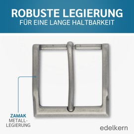 edelkern Paris Belt Buckle, Modern and Timeless Look, Robust Metal Alloy, Suitable for Belts without Buckle (Interchangeable Belt) up to 40 mm Width, for Men and Women, Gs13