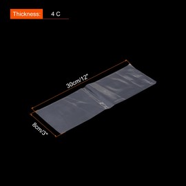 PATIKIL 200 Pcs Clear Flat Open Plastic Poly Bags 3x12 Inch 1.6 Mil Packaging Bags for Food, Home, Collectibles Storage, Proving Bread, Dough