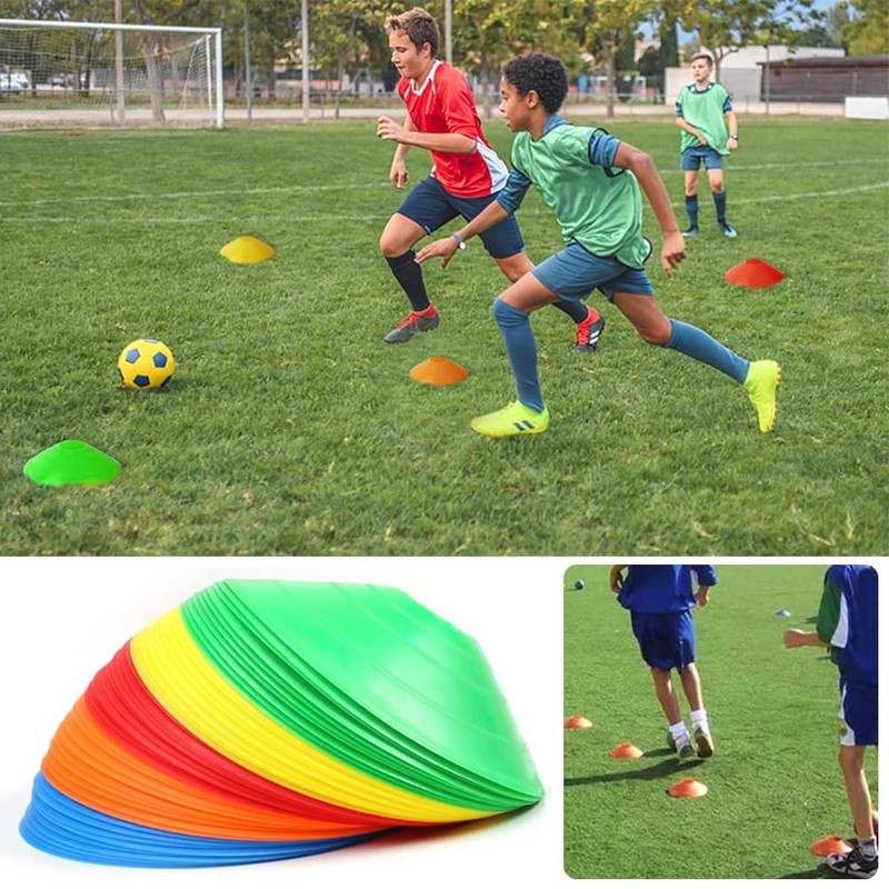 20 Pcs Agility Field Cones, Soccer Markers Disc with Net