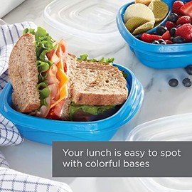 Rubbermaid 50 recipientes de almacenamiento de alimentos con tapas para almuerzo, preparación de comidas y sobras., apto para lavaplatos, juego de 25 