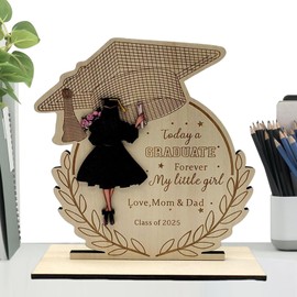 Graduation Decorations 2025 Wood Sign - Standing Wood Sign,Inspirational Desk Ornaments, Photo Props for High School