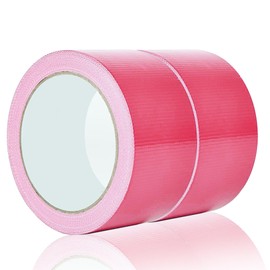 Editbar 2 Rolls of Duct Tape, Waterproof, 50 mm x 20 m, Duct Tape, Fabric Tape, Waterproof for Home Gardens, Repairs, Fixings and Bundling (Pink)