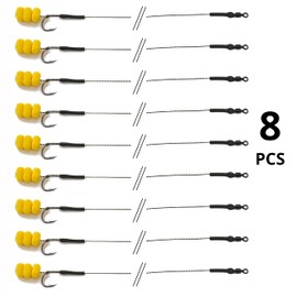 Tandem Baits Set of 8 FC Corn Rig 2 Carp Leader Hooks for Leader Line Fishing Set Fishing Leader for Carp Fishing Fishing Accessories Carp Accessories