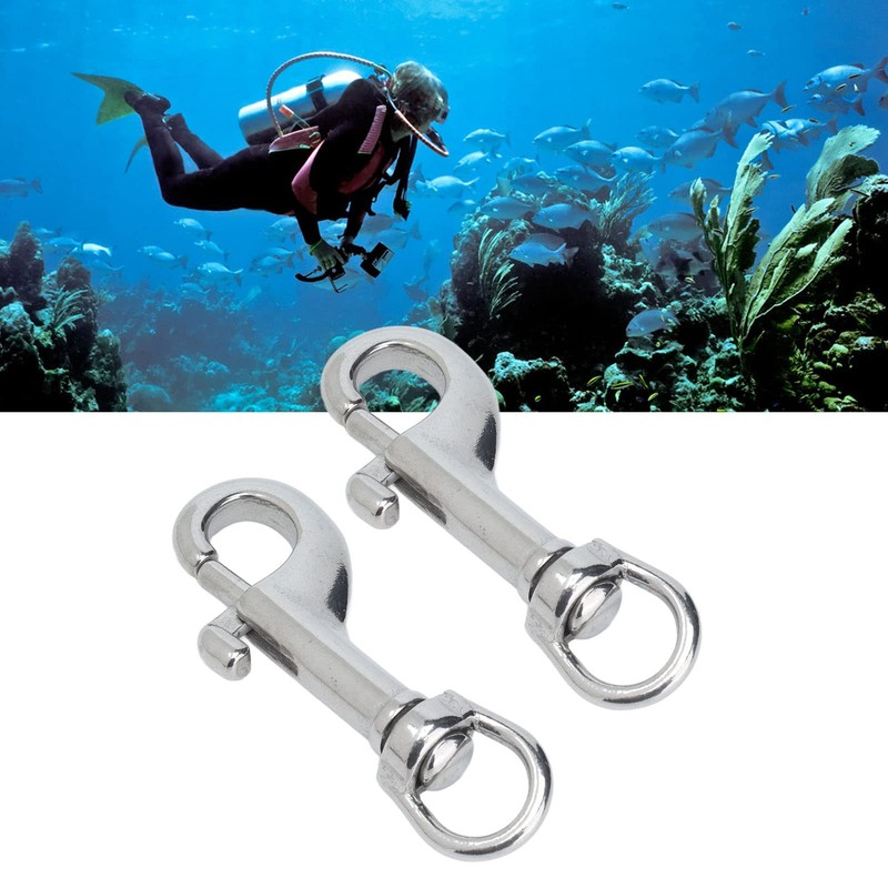 Single Ended Swivel Snap Hooks, 316 Stainless Steel Swivel Eye