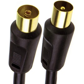 kenable RF Coaxial TV Aerial Lead Coax Plug to Socket Black RG59 Cable GOLD 0.5m [0.5 metres]