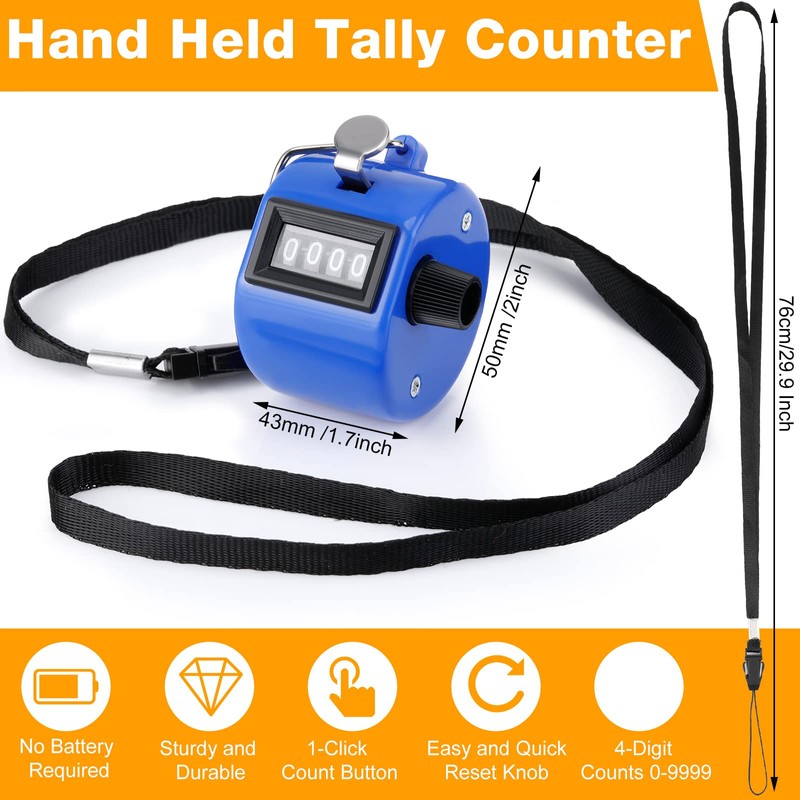 Hoteam 20 Pcs Handheld Tally Counter 4 Digital Number Count