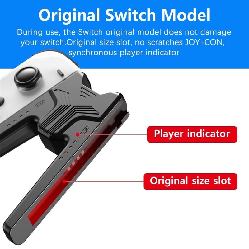PGRTYOF Switch用Joy-Con充電グリップ、Joy-Con充電グリップ Switchジョイコン充電グリップ プレイしながら充電可能 超軽量 持ち運びに便利 充電指示LED付、USB-Cケーブル付き (黒)