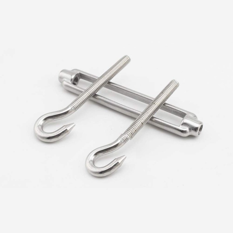 2 Packs M8 Turnbuckle Wire Tensioner,304 Stainless Steel Adjustable Turnbuckle