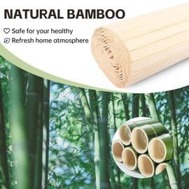 Bamboo Wall Panels for Interior Wall Decor（12"H x 96"L）Natural Wainscoting Panels Wall Paneling for Living Room Decor, Tiki Bar,Kitchen,Ceiling Tiles, Pole Wrap Wood Roll,Wall Decor for Bedroom