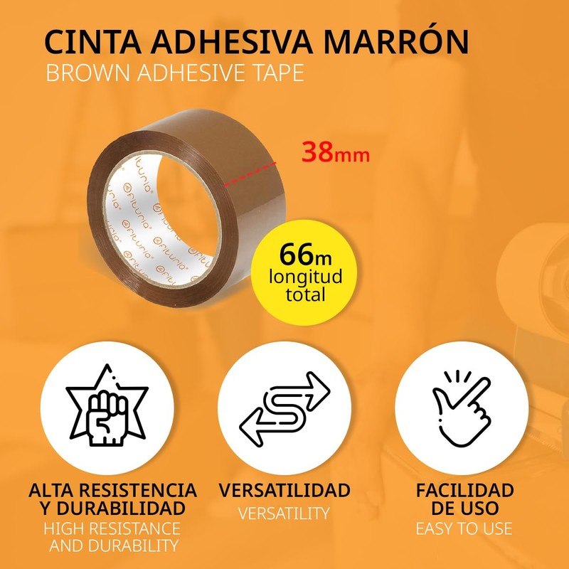OFITURIA Parcel Tape, Brown Tape, Packing Tape for Moving Boxes