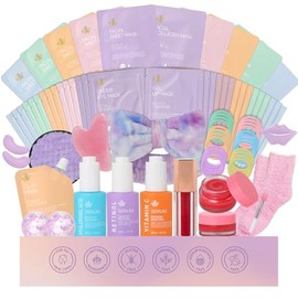 Gifts for Women, 55 Pcs Hydrating Skin Care Set, Spa Basket Set for Women