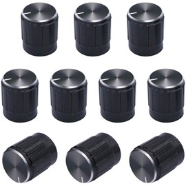 Taiss/ 10pcs Black Metal 6 mm Knurled Shaft Insert Dia. Potentiometer Control Knobs Switch knob 15mm Dia. x 16mm Height