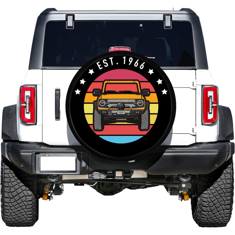 Compatible with Ford Bronco Spare Tire Cover, Digitally Printed Custom