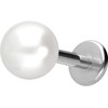 PIERCINGLINE Titanium Labret with Internal Thread Synthetic Pearl Piercing Ear