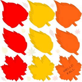 90 Pieces Fall Leaves Cutouts Thanksgiving Bulletin Board Decorations Paper Cut Outs Assorted Colors Fall Leaves Die Cuts for Classrom Autumn Thanksgiving Decor