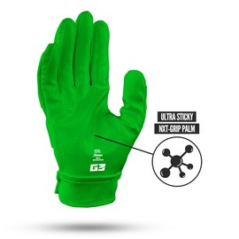Nxtrnd G3 Pro Padded Football Gloves, Sticky Padded Receiver Gloves, Lineman Gloves (Green, Large)