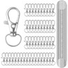 100PCS Swivel Lobster Clasps Key Ring Hoops with,50Pcs Metal Clips