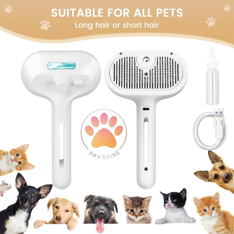 PAWSHINE - Cat steam brush – Effective Pet Brush for