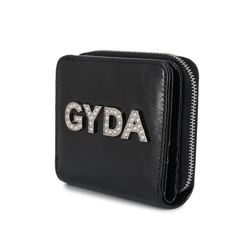 Jada GY-W291 Women's Bi-Fold Wallet, Rhinestone Logo, Mini Wallet, Denim,