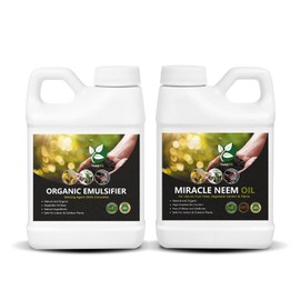 Yield RX Organic Emulsifier & Miracle Neem Oil Bundle - Natural Wetting Agent with Citronella & Organic Plant Care Solution for Indoor/Outdoor Plants, Vegetable Gardens, and Fruit Trees (16 oz)