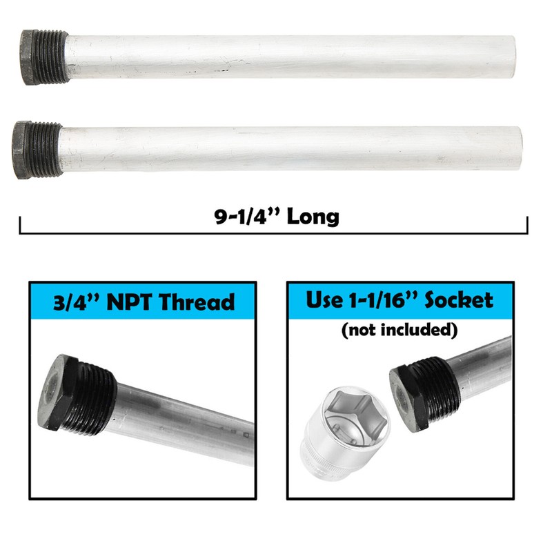 3/4in NPT Thread 232767 Water Heater Magnesium Anode Rod Replacement