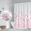 Umpoo Pink Floral Bathroom Shower Curtain Cherry Blossom Dreamy Flowers