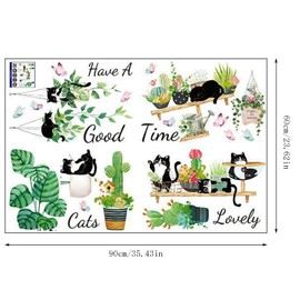 Eabdice Plants Wall Stickers, Wall Stickers, Green Potted Plant Wall Stickers, Potted Plant Decoration, Wall Sticker for Wall Decoration in Living Room, Study, Office