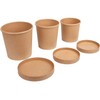DeinPack 25 Soup Cups to Go with Lids Brown 480