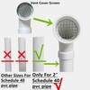 PVC termination vent with stainless steel screen,90 Degrees,1pcs,For 2“ DWV