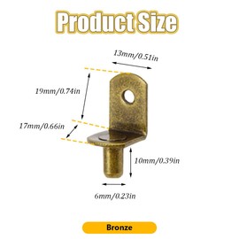 Ruidee Pack of 30 Shelf Supports L Shape Metal Shelf Brackets Floor Supports for Cupboard Bookcase Support (Bronze)