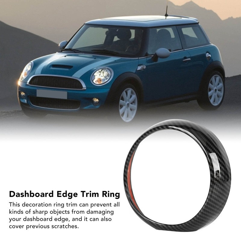 Car Dashboard Cover Edge Trim Decoration Ring Carbon Fibre Style