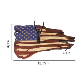 European Trophy Mount Plaque Skull Hanger Kit, USA Flag Decor Hooker Pedestal, Perfect Prey Display Rack for Hanging and Mounting Taxidermy Deer Antlers and Other Skulls (Hanger Kit-A-Large)