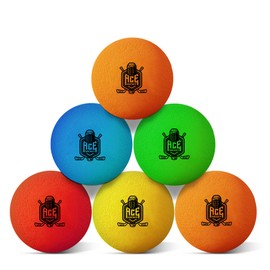 ACE HOCKEY Mini Hockey Balls - 6 Soft Foam Balls for Knee and Floor Hockey - 2" Indoor Mini Hockey Balls
