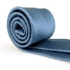 [S&W SHLAX&WING] Men's Necktie Set Steel Blue Solid Color, 3.5"