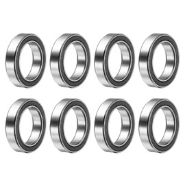 sourcing map 8pcs 6701-2RS Deep Groove Ball Bearings 12x18x4mm Chrome Steel Bearing Double Sealed Precision Bearings, P6(ABEC3)
