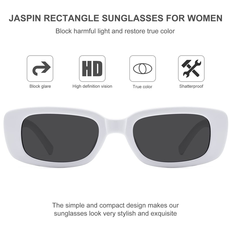 JASPIN Rectangle Sunglasses for Women Men Trendy Y2k Retro 90s
