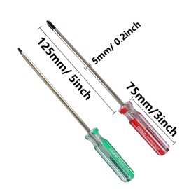 bociloy 4PCS Magnetic Screwdriver Set, 5mm Magnetic Phillips & Slotted Bits Screwdriver Set, with 5 Inch Steel Shaft and Comfortable Handle for DIY Repairing, Red/Green