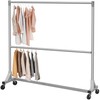 Simple Houseware Commercial Grade Z-Base Double Rod Garment Rack, 600lb