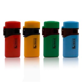 Crocs Torch Lighter, Windproof Refillable Butane Candle Lighters, Jet Flame Torch Pocket Lighter for Candles BBQ Grill Outdoor Camping, Electric Ignition, 4 Flame - 4 Pack