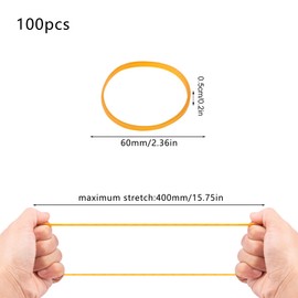 Elastic Bands Heavy Duty 100Pcs Thick rubber bands 60x5mm Natural Strong Money Elastic Bands Wide Rubber Band Stationary Stretchable Bands for Home School Office Workshop Accessories,Yellow