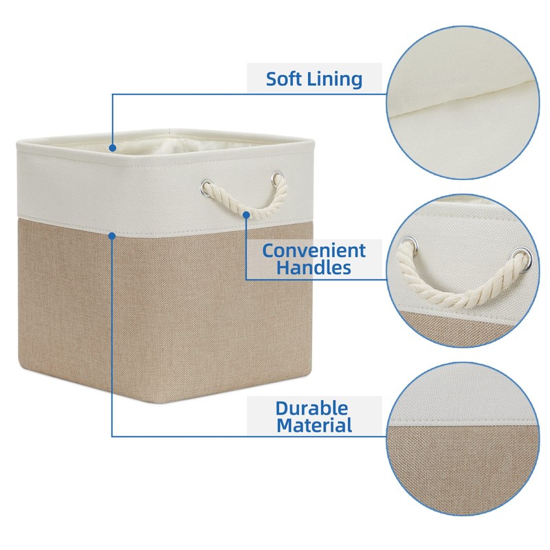 Temary Cube Storage Baskets 4 Pack 13x13 Fabric Cube Storage