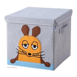 LIFENEY Meets Die Mouse Storage Box with Lid for Children - Box with the Well-known Mouse for Storing Toys - 30 x 30 x 30 cm Suitable for Classic Cube Shelves