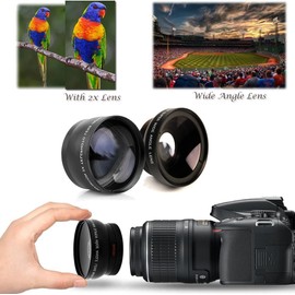 72MM Wide Angle Lens + TELEPHOTO Zoom Lens + NP-FW50 Battery for Sony DSC-RX10 IV