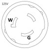 Parkworld 885941 Shore Power Adapter Cord Marine 50A SS2-50P Male