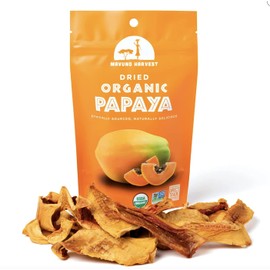 Mavuno Harvest Direct Trade Organic Dried Fruit, Papaya, 6 Count