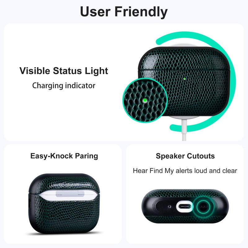 RIXENY Leather Case for AirPods Pro 3 (3rd Gen 2025),