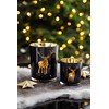 EDZARD Tea Light Holder Fancy Stag Design Black Outside Gold