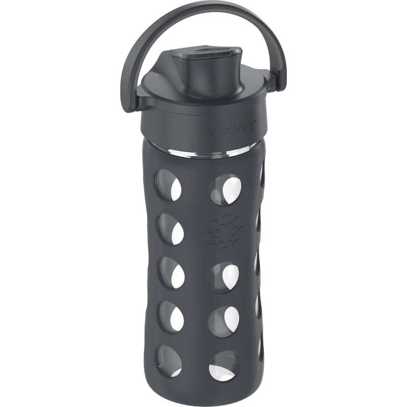 Lifefactory 12-Ounce Glass Water Bottle with Active Flip Cap and