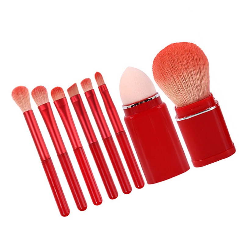 8 Pcs Makeup Brush Set Soft Bristles Retractable Powder Brush